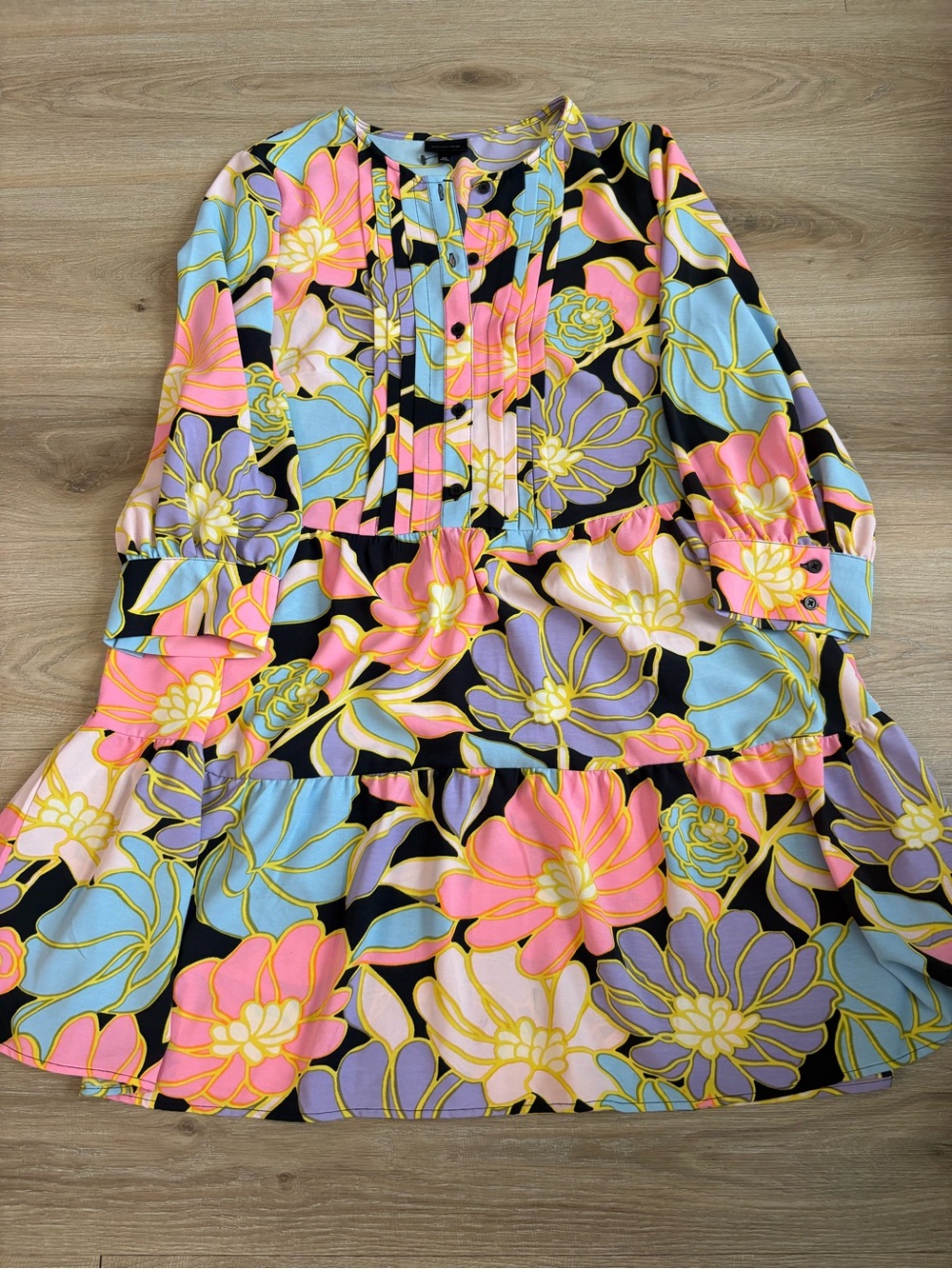 Who What Wear Floral Tiered Skirt - Black, Pink, Blue, Purple, Yellow, Cream